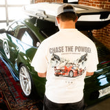"CHASE THE POWDER III" HEAVYWEIGHT VINTAGE TEE (WHITE)