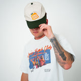 "LAKE TAHOE" | CANVAS TRADITIONAL HAT (GREEN AND CREAM)