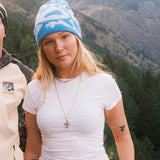 "THE SUN" CUFF BEANIE (POWDER BLUE/WHITE)